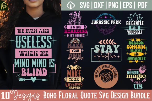Boho Floral Quote Svg Design Bundle Review for Real Projects