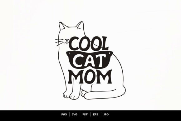 Cool Cat Mom Funny Line Art Design Review for Real Projects