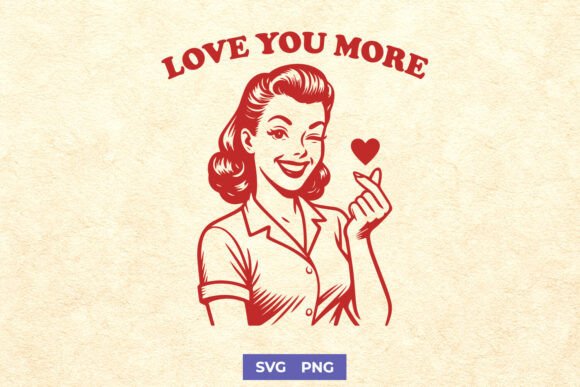 Love You More SVG Retro Valentine PNG Review: A Timeless Embroidery Design